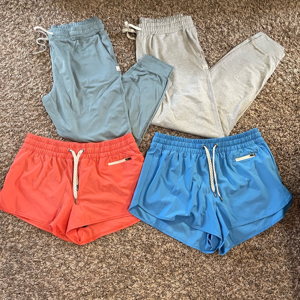 Vuori lot NWOT. 2 pairs of joggers and 2 pairs of shorts. Size medium